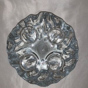 Orrefors Crystal Walnut 4 Light Votive Candle Holder Sweden  S5067